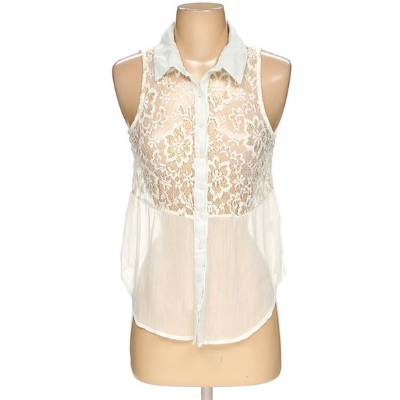 For Love And Lemons Tops - For Love and Lemons lace collar sleeveless tank